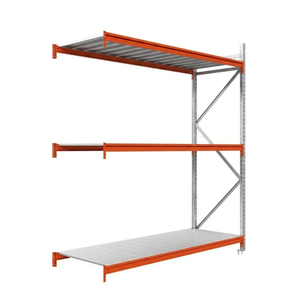 Weitspannregal - Anbauregal mit Metallboden - 200x150x60 - 3 Böden