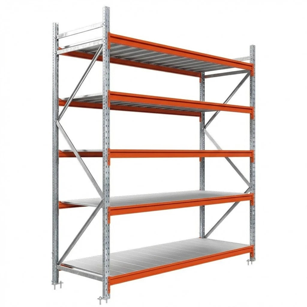 Weitspannregal - Grundregal mit Metallboden - 250x225x60 - 5 Böden