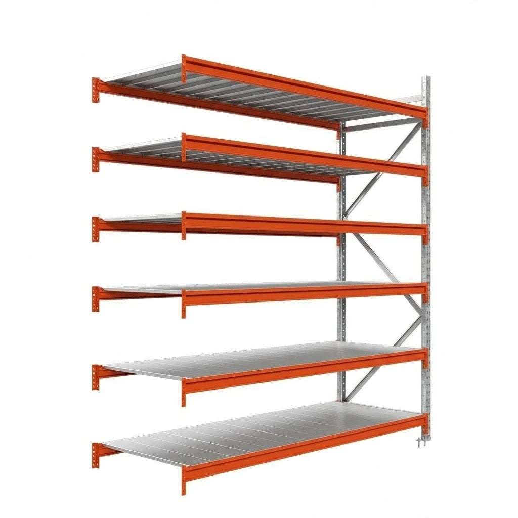 Weitspannregal - Anbauregal mit Metallboden - 200x240x100 - 6 Böden