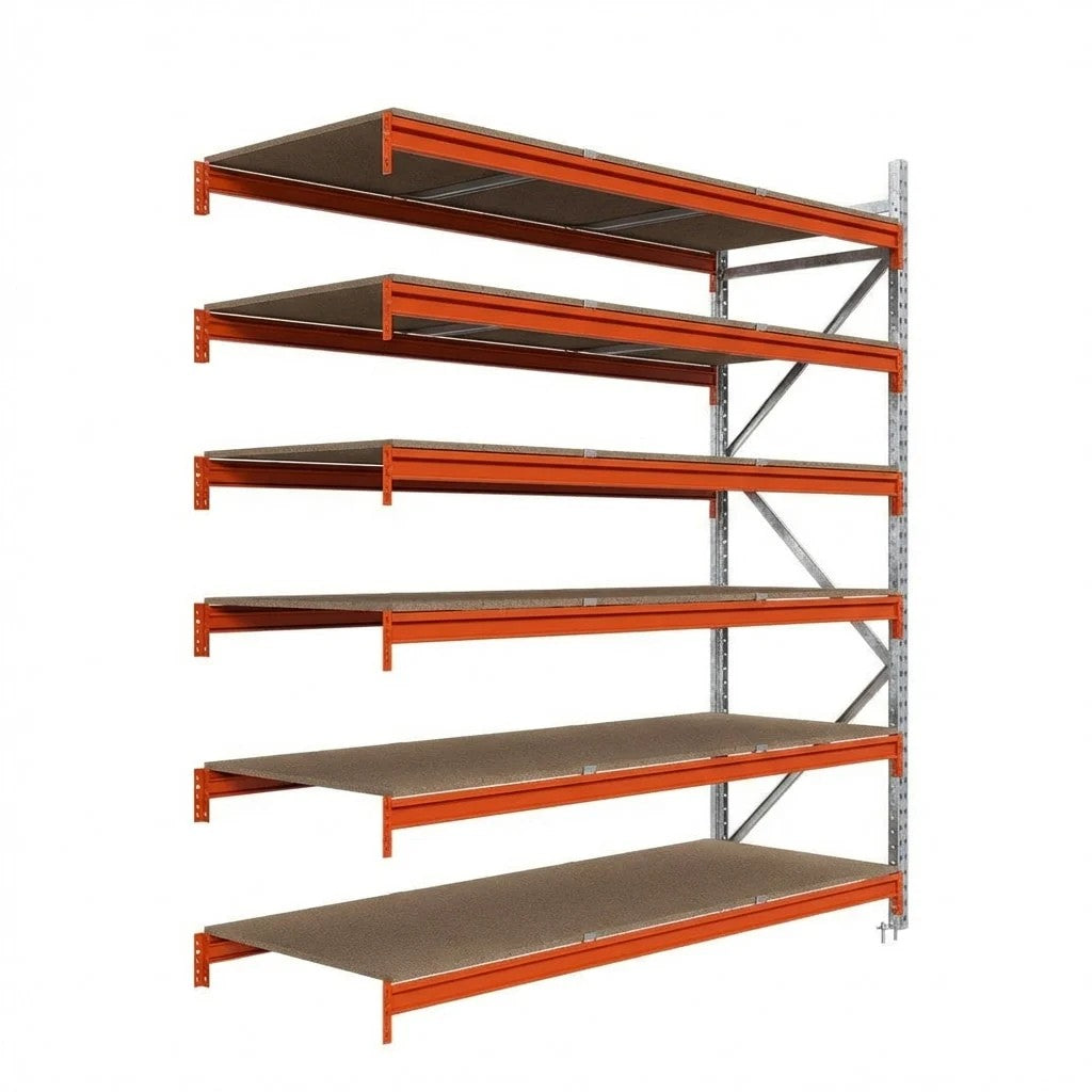Weitspannregal - Anbauregal mit Spanplatte - 200x150x60 - 6 Böden