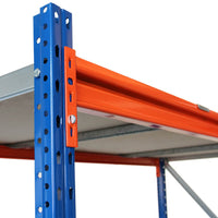 Detalle de estantería Longspan para cargas pesadas, resistente y duradera