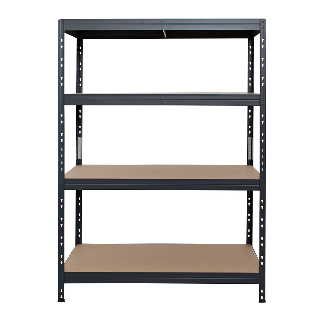 Metallregal RIVET 120x45/120x60 mit 1 Verstärkung und 4 grauen Regalböden