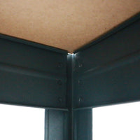 Detail eines grauen RIVET Metallregals mit stabiler Konstruktion