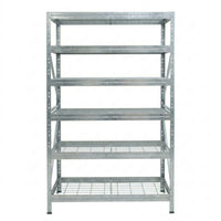 Estantería metálica sin tornillos RIVET PRO con niveles de malla metálica 252x120x60cm 6 niveles galvanizado
