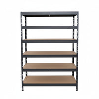 Estantería metálica sin tornillos RIVET PRO con tablero aglomerado 252x120x60cm 6 niveles gris