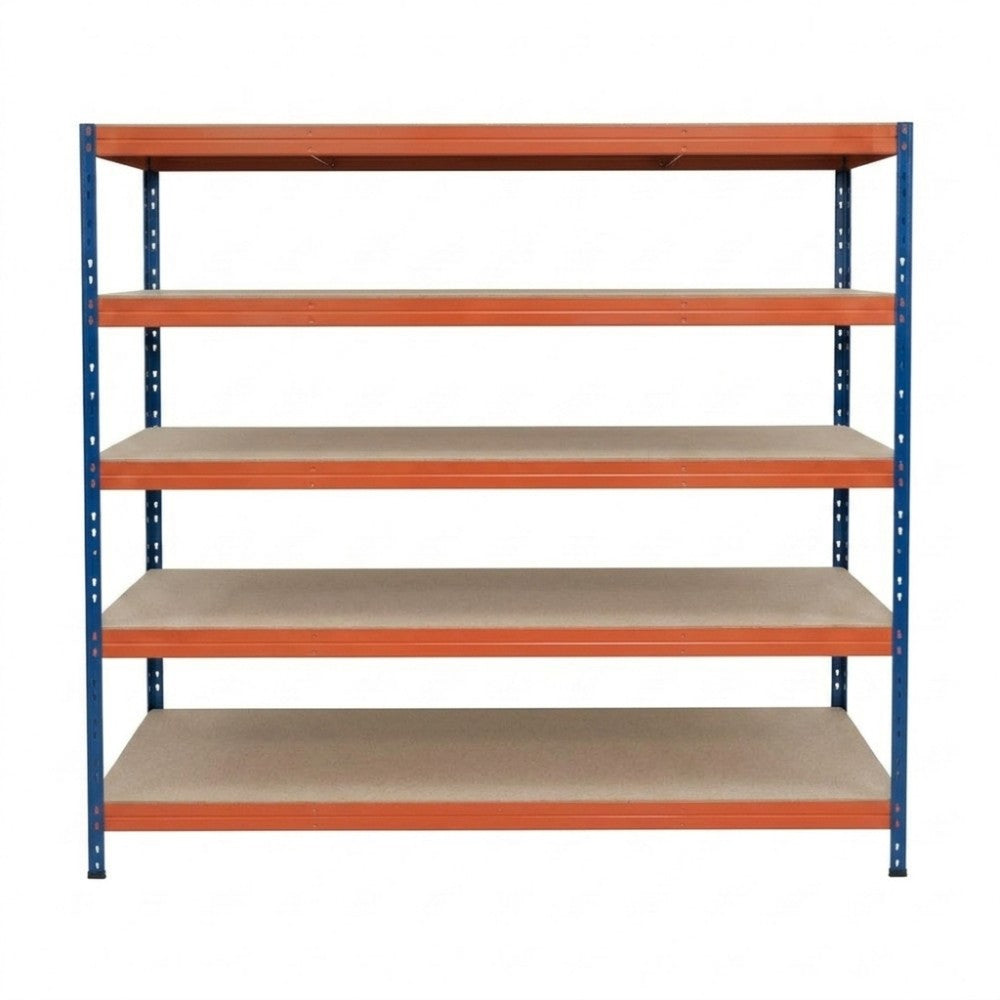 Blau-orange Metallregal Rivet DTD 252x180x45 cm mit 5 Ebenen