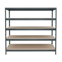 Graues Metallregal Rivet DTD 252x180x45 cm mit 5 Ebenen