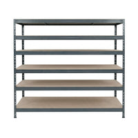 Estantería metálica sin tornillos RIVET PRO con tablero aglomerado 252x180x60cm 6 niveles gris