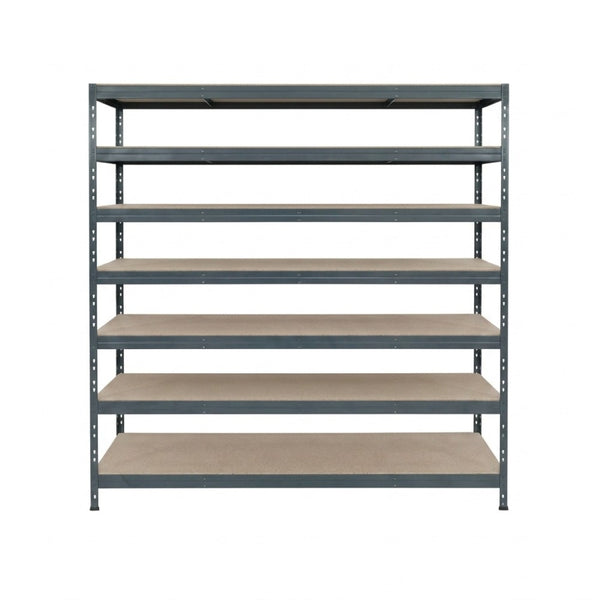 Szürke fém polc Rivet DTD 252x180x45 cm, 7 szinttel