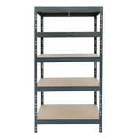 Metallregal mit 5 Ebenen in grauer Farbe, robust und funktional