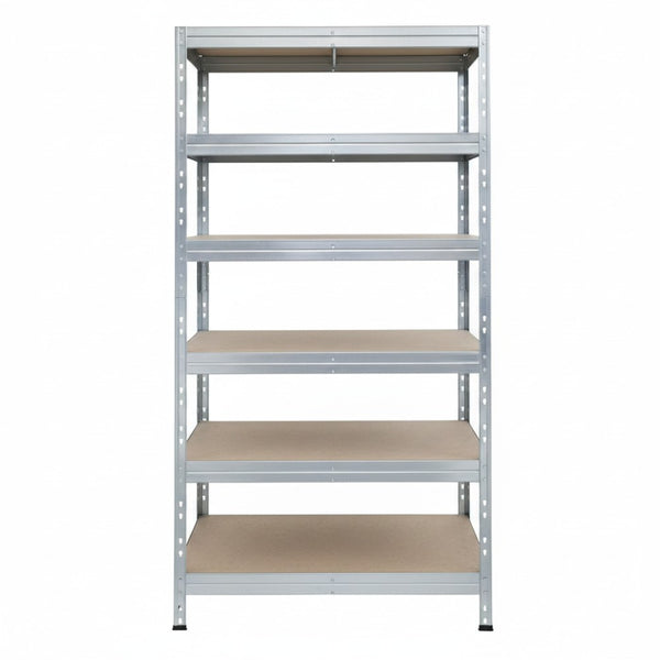 Estantería metálica sin tornillos RIVET PRO con tablero aglomerado 252x90x45cm 6 niveles galvanizado