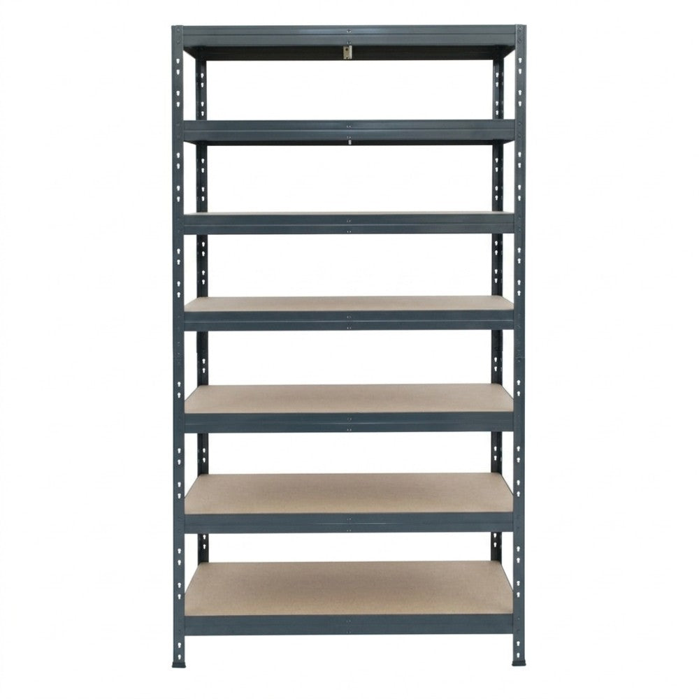 Metallregal mit 7 Ebenen in Grau, robust und funktional