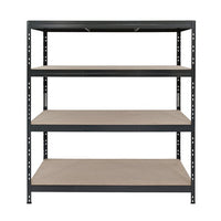 Rivet Pro DTD graues Metallregal 150 cm breit mit 4 Ebenen, Frontansicht