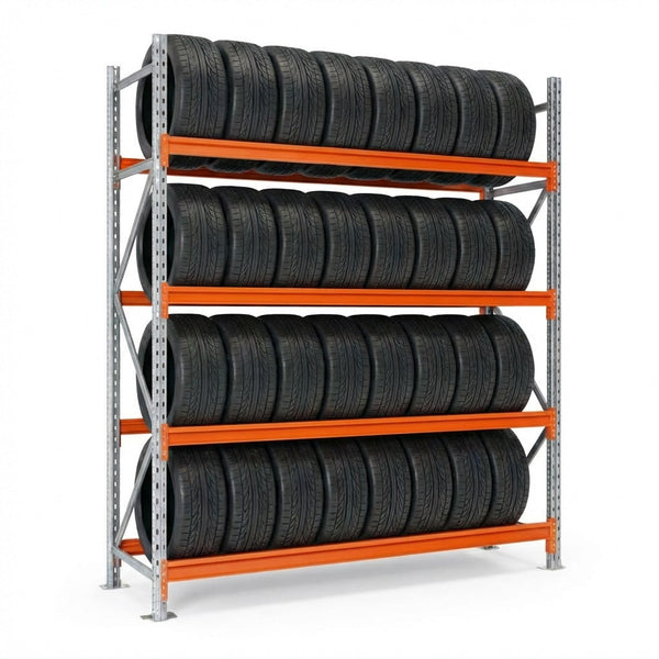 Langspan Reifenregal 185 cm mit 4 Ebenen aus Metall