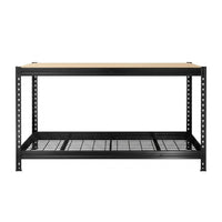 Werkbank Bullrack Rivet Pro grau mit Drahteinsatz, Drahtfrontansicht