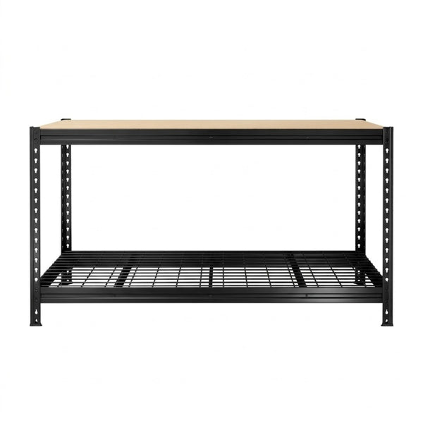 Werkbank Bullrack Rivet Pro grau mit Drahteinsatz, Drahtfrontansicht